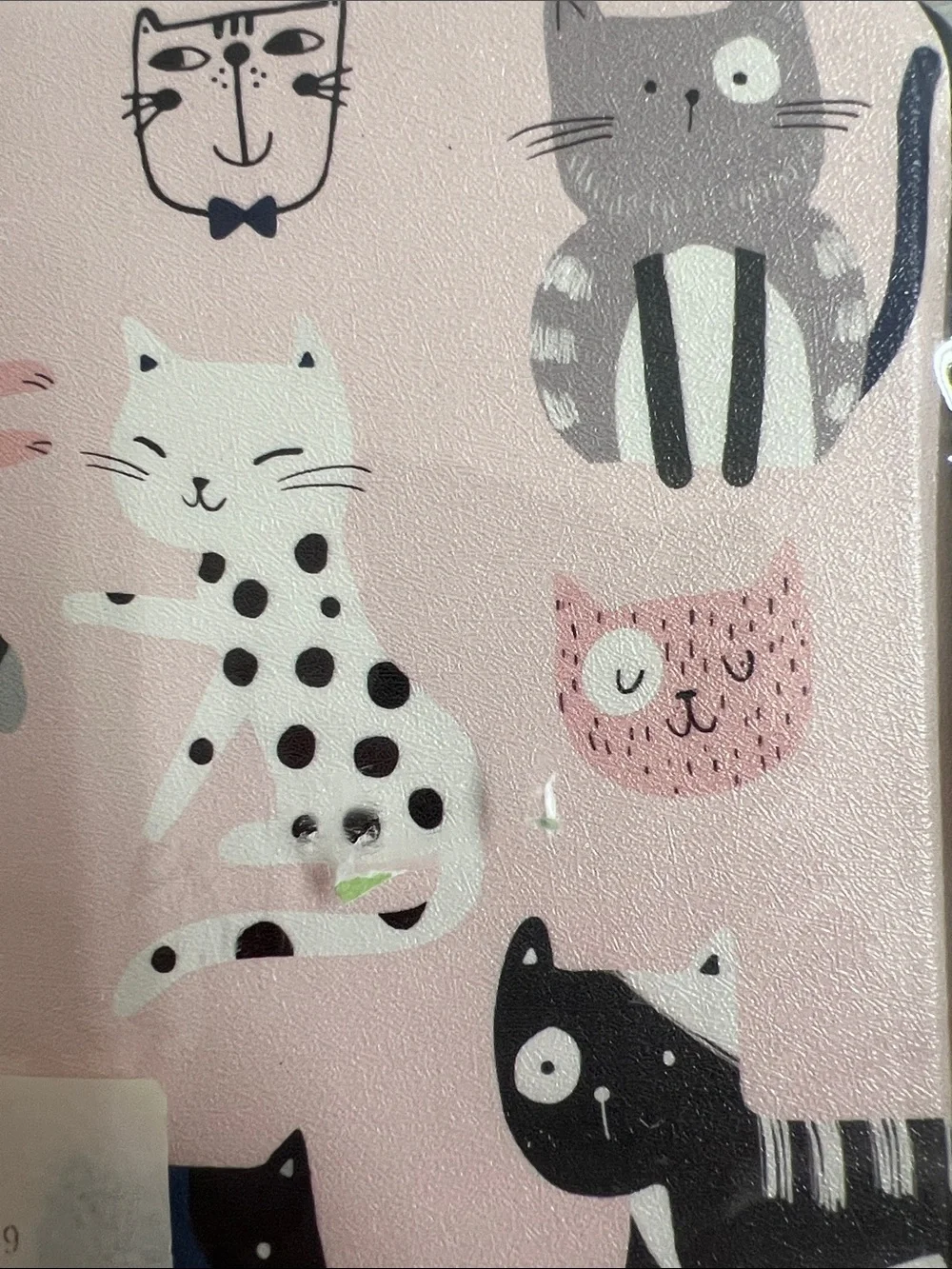 🌞 Pink Kitty Cat Print IPad or Tablet Case Protective Cover 10” x 7.5”
